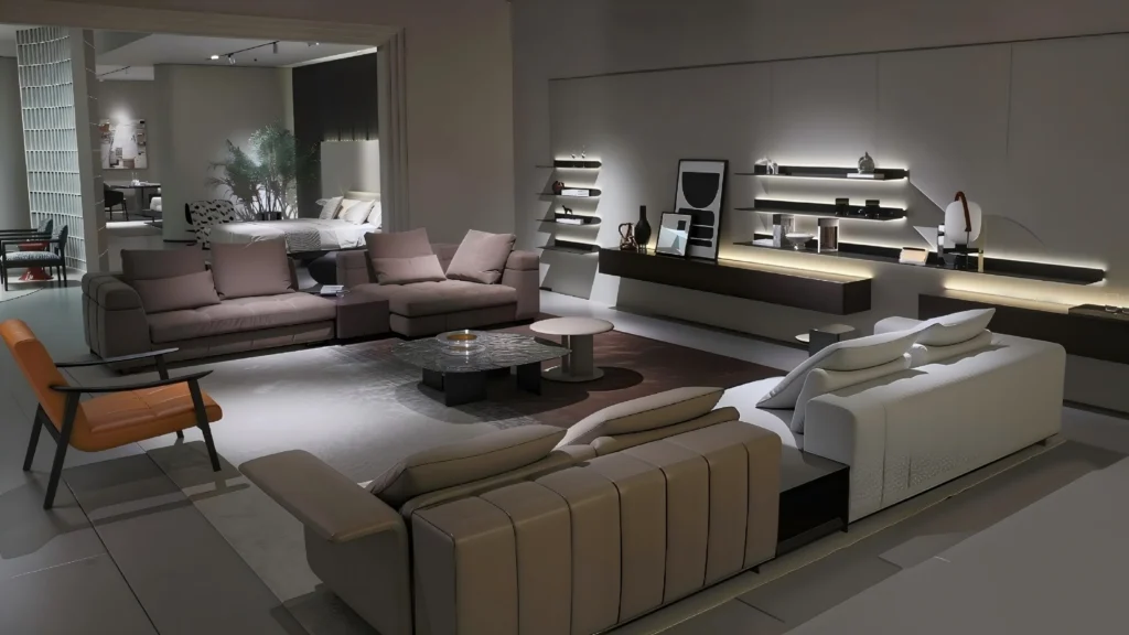 Complete modern living room furniture set demonstrating the advantages of how to buy furniture from China through a one-stop solution.