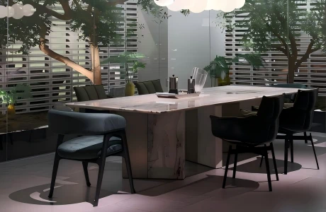 Luxury dining room furniture setup illustrating how to buy furniture for building projects and luxury villas.