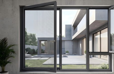 Premium casement window with a built-in screen installed in a modern luxury villa, showcasing seamless design and integrated pest protection for 2026 home upgrades.
