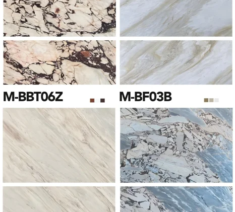 Custom jumbo size marble slabs showcasing dramatic breccia patterns and deep veining (Model M-BBT06Z), suited for statement architectural building facades and luxury commercial spaces.